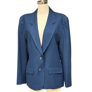 Vintage Pendleton Navy Wool Blazer Vintage Classic Style Virgin Wool Size 16